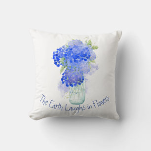Coussin La Terre rit dans les fleurs Citation des jardinie