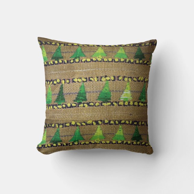 Coussin La toile de jute et le fil ont brodé la copie (Recto)