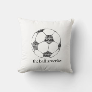 Coussin La typographie de football Le Ballon Ne Ment Jamai
