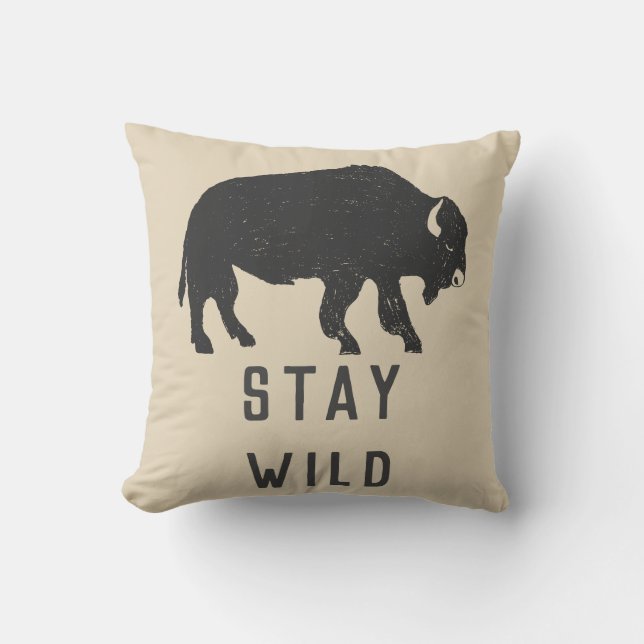 Coussin La typographie de Stay Wild Buffalo (Recto)