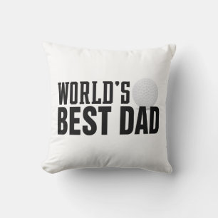 Coussin La Typographie du meilleur papa du monde Golf   Or
