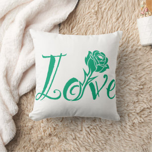 Coussin La typographie rencontre la nature : le Rose de l'