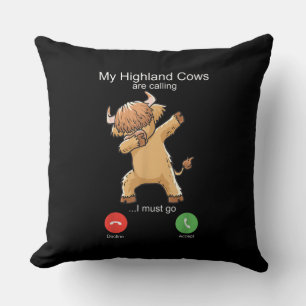 Coussin La vache écossaise des Highlands appelle