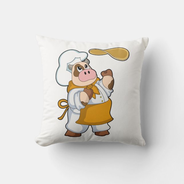 Coussin La vache fait cuire avec Dough (Recto)
