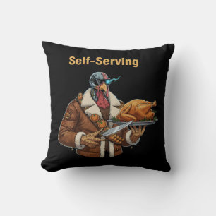 Coussin La vengeance de la dinde cyborg à l'occasion de Th