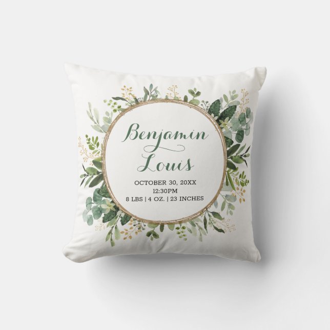 Coussin La verdure botanique moderne Les statistiques de n (Recto)