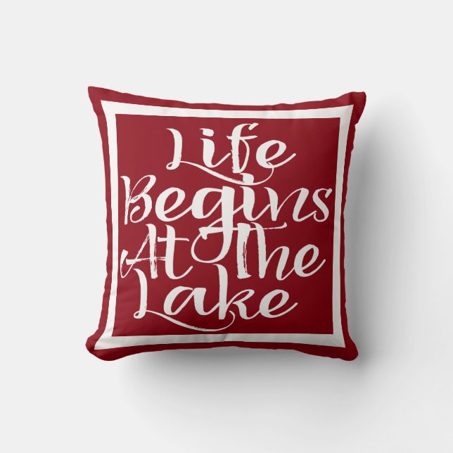 Coussin La Vie Commence Au Lac (Recto)
