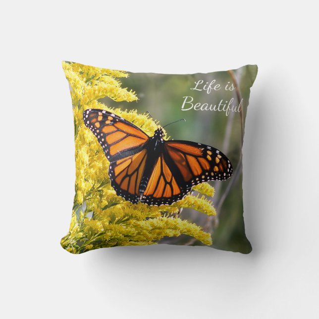 Coussin La vie de papillon Monarque est magnifique oreille (Recto)