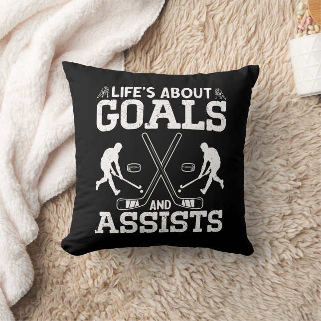 Coussin La vie est au sujet des objectifs et aide l'amoure (Couverture)