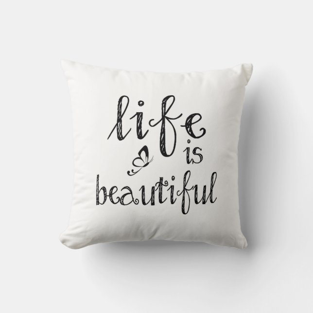 Coussin La vie est beau carreau (Recto)