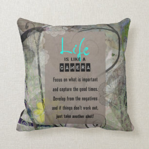 Coussin La vie est comme un appareil-photo