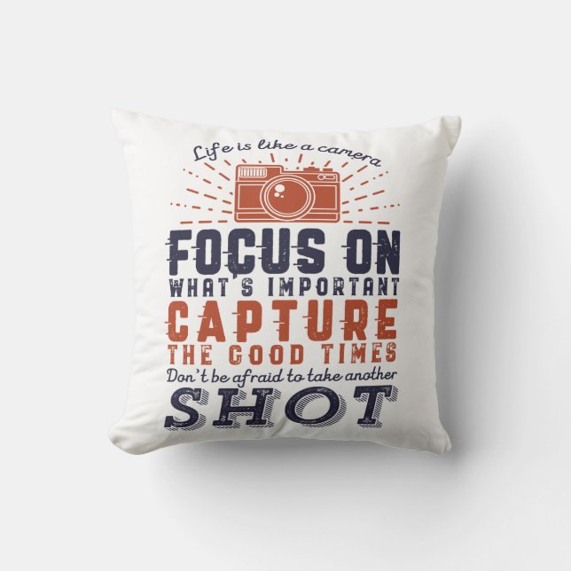 Coussin La Vie Est Comme Une Citation De Photographe De Ca (Recto)