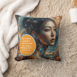 Coussin La vie est courte et l'art universel avec la femme