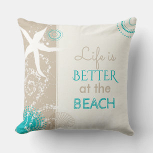 Coussin La vie est meilleure à la plage