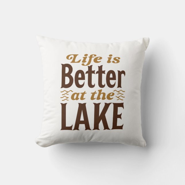 Coussin La Vie Est Meilleure Au Lac (Recto)
