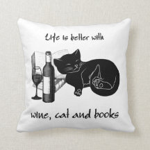 LA VIE EST MEILLEURE AVEC CHAT DE VIN ET LIVRES