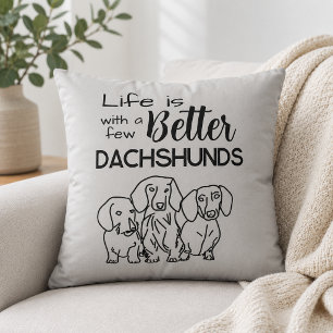 Coussin La vie est meilleure avec quelques doodles de Dach
