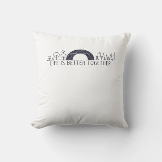 Coussin La vie est meilleure ensemble - Art citadin arc-en
