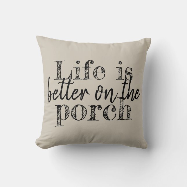 COUSSIN LA VIE EST MEILLEURE SUR LE PORCHE (Recto)