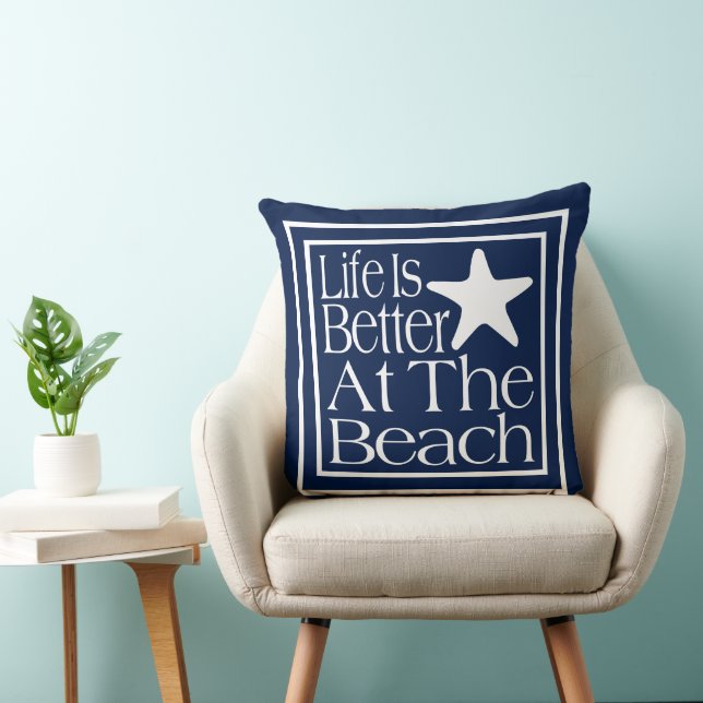 Coussin La Vie Est Mieux À La Plage (Chaise)