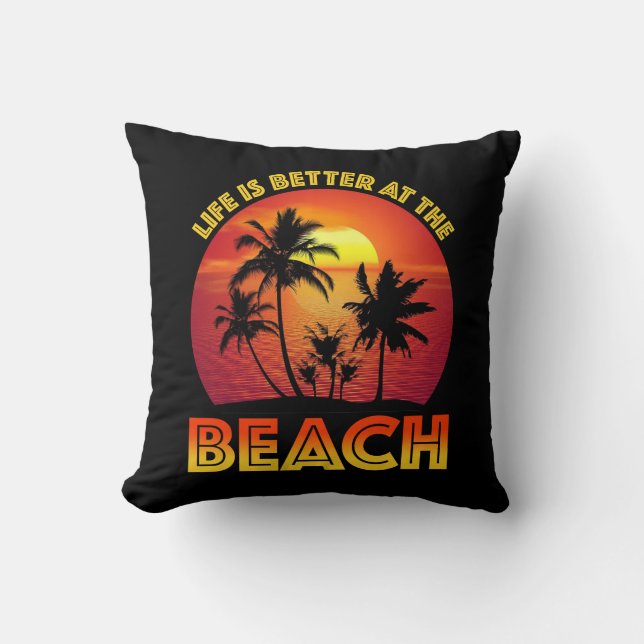 Coussin La Vie Est Mieux À La Plage (Recto)