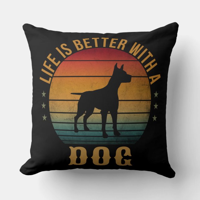 COUSSIN LA VIE EST MIEUX AVEC UN CHIEN (Recto)