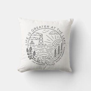Coussin La vie est plus grande au lac - Noir
