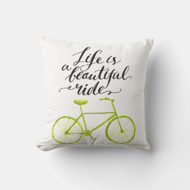 Coussin La vie est un beau vert de chaux de tour (Recto)