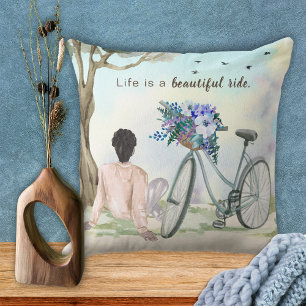 Coussin La vie est une belle balade à vélo