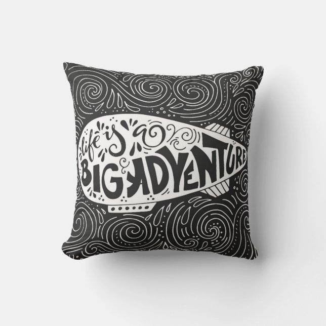 Coussin La vie est une grande aventure (Recto)