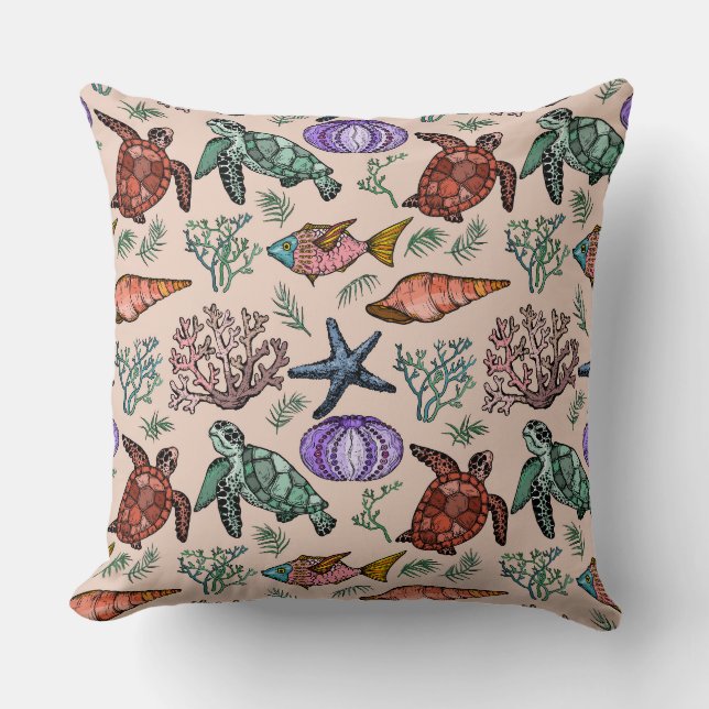 Coussin La vie marine (Recto)