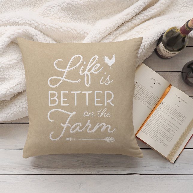 Coussin La Vie Neutre Tan Kraft Est Meilleure À La Ferme (Créateur téléchargé)