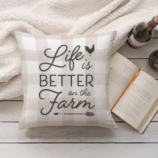 Coussin La Vie Plantée D'Ivoire Est Mieux À La Ferme (Créateur téléchargé)