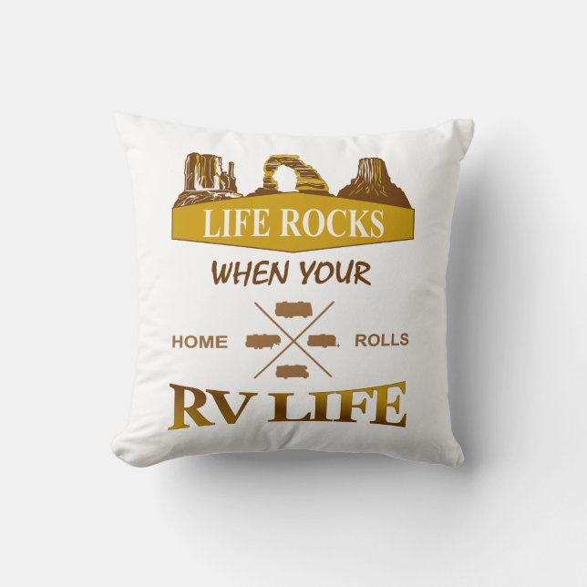 Coussin La Vie Rôde quand votre maison roule à l'oreiller (Recto)