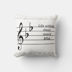Coussin "La vie sans musique serait ♭"