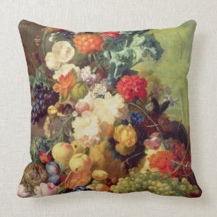 Coussin La vie toujours avec les fleurs et le fruit
