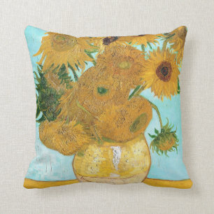 Coussin La vie toujours - vase avec douze tournesols Van