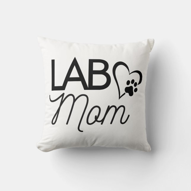 Coussin "Lab Mom" Carré Jeu d'oreiller (Recto)