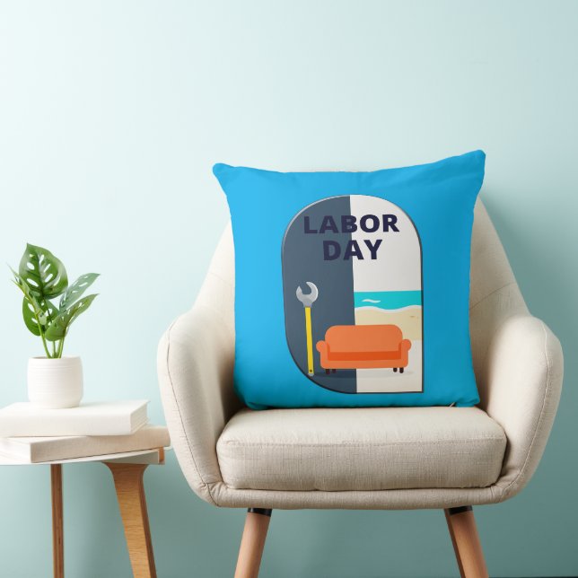 Coussin Labor Day Minimal Worker Relax Design (Chaise)