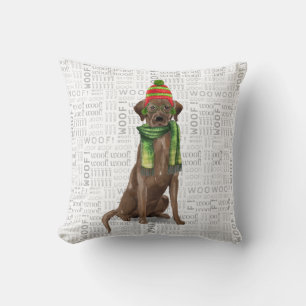 Coussin Laboratoire de chocolatFunny Chien Lo pendant Noël