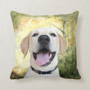 Coussin Laboratoire jaune heureux