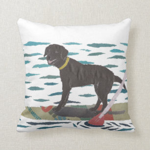 Coussin Laboratoire noir, labrador retriever, chien de
