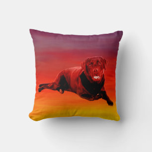Coussin Labrador Chien assis sur la plage