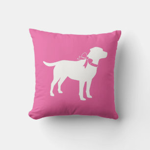 Coussin Labrador Chien Baby shower Rose Girl Lab
