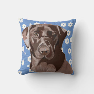 Coussin Labrador chocolat marron