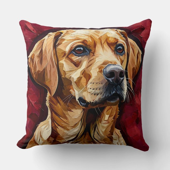 Coussin Labrador de Noël (Recto)