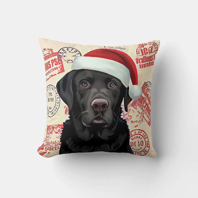 Coussin Labrador noir (Recto)