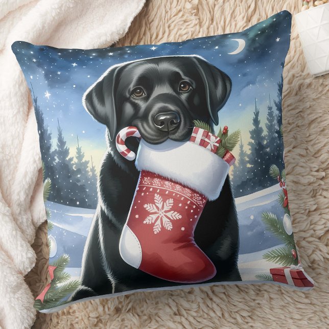 Coussin Labrador Retriever Chien Festin animal de Noël (Créateur téléchargé)