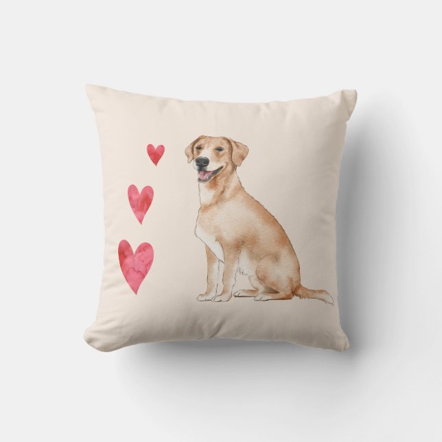 Coussin Labrador Retriever Dog Nom personnalisé de l'anima (Recto)