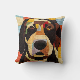 Coussin Labrador Retriever Dog Patchwork Quilt by kedoki